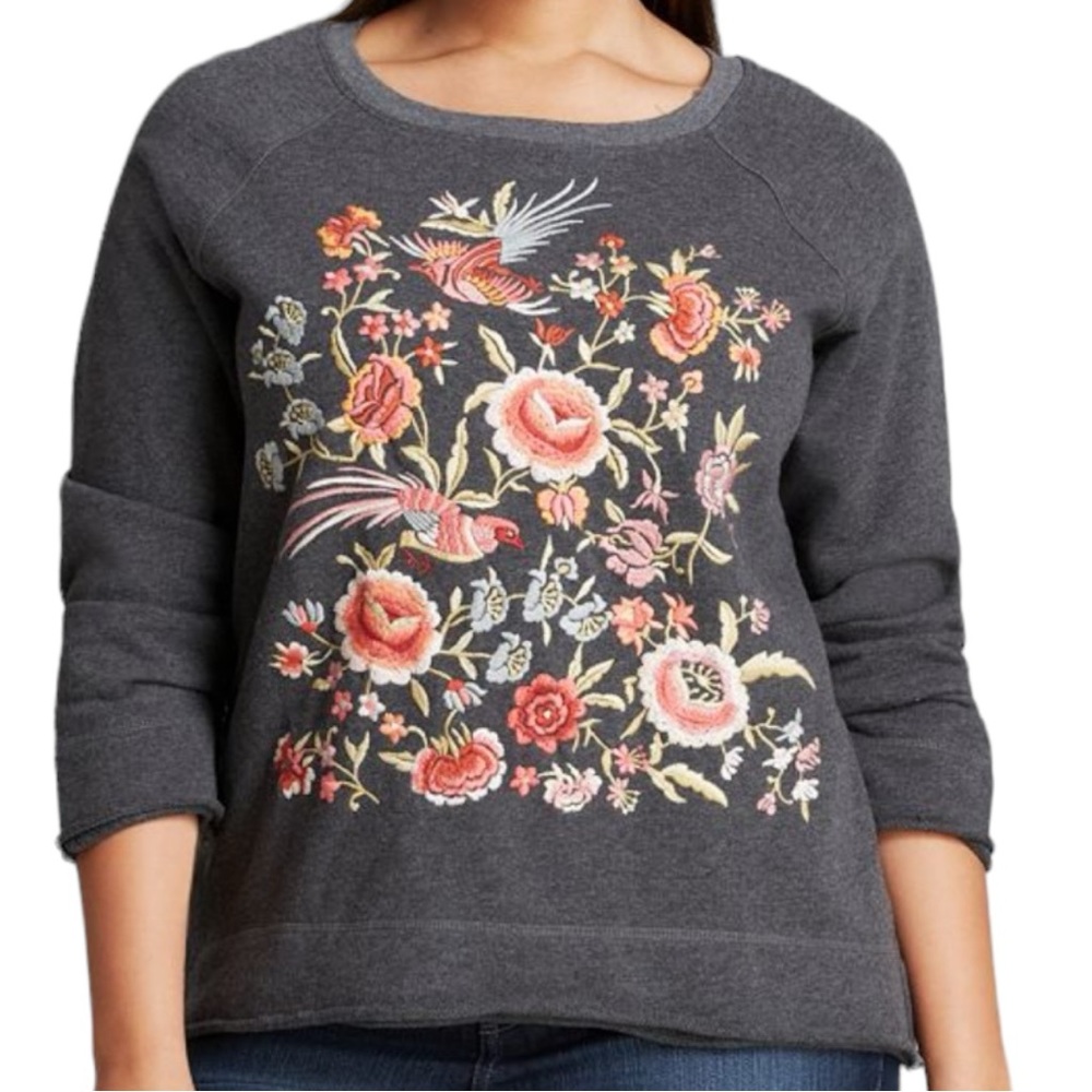 Johnny Was Embroidered Sweatshirt Collection Plus Brielle Pullover